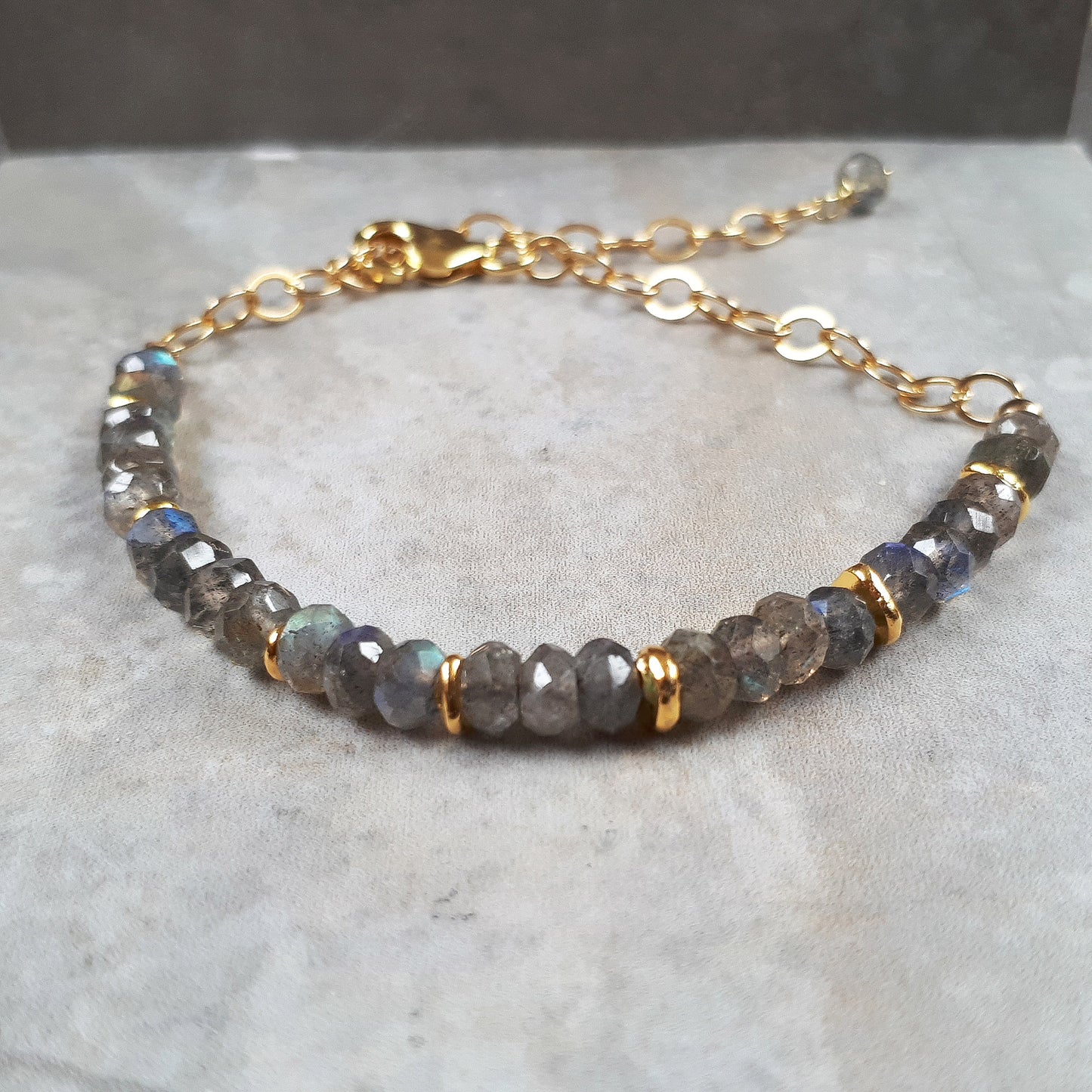 Labradorite dainty stacking bracelet gemstone