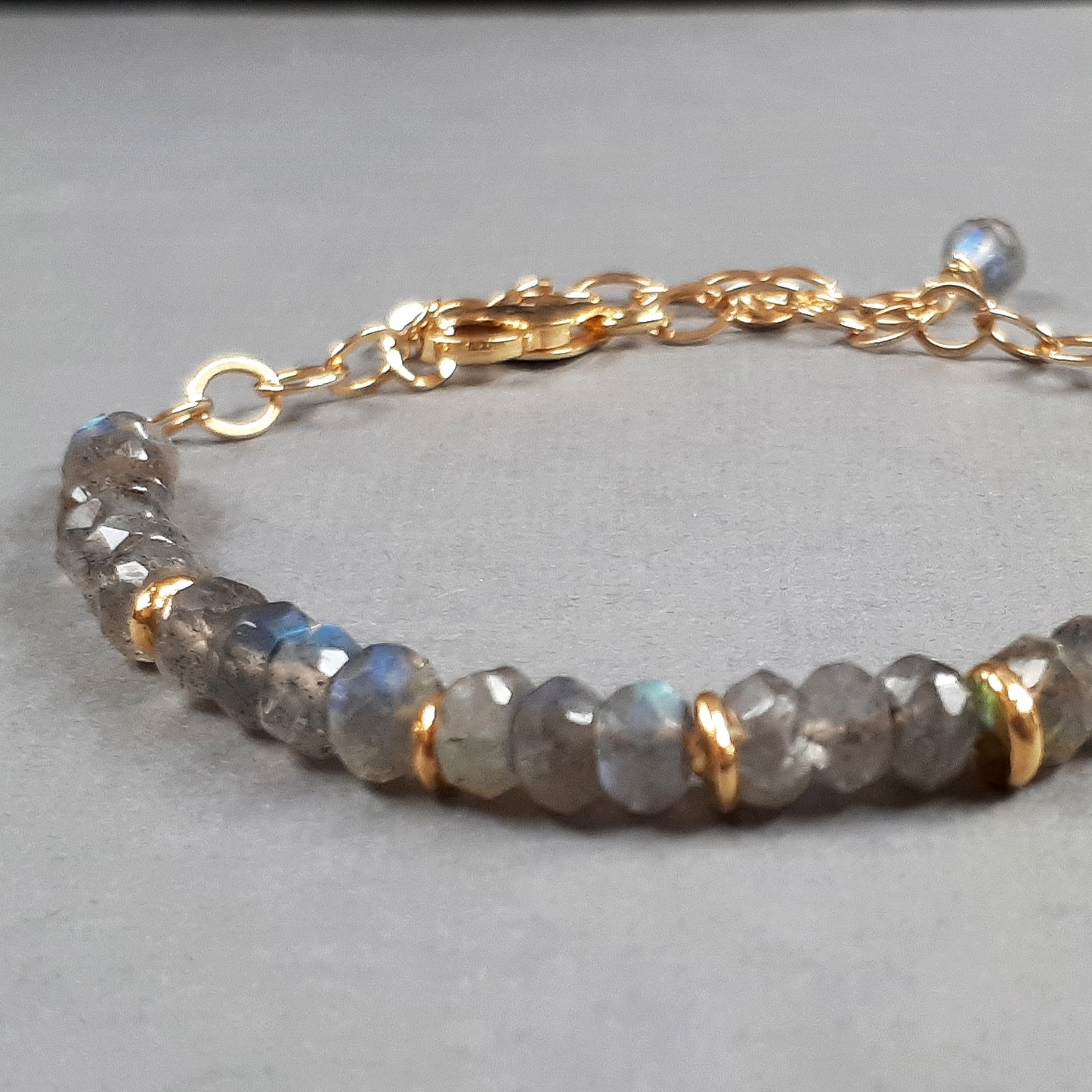 Labradorite dainty stacking bracelet gemstone