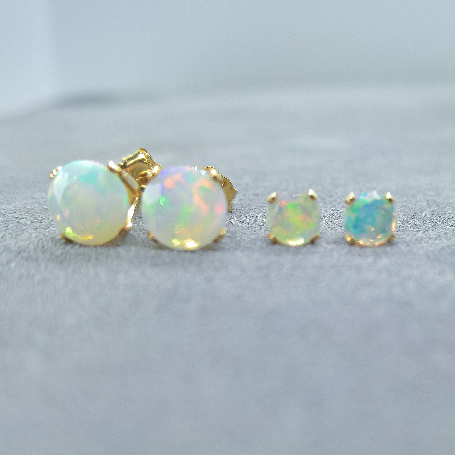 Opal stud earrings in gold filled or sterling silver