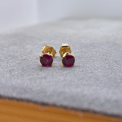 Rhodolite Garnet stud earrings in gold filled or sterling silver