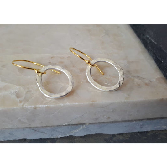Gold and silver hoop earrings