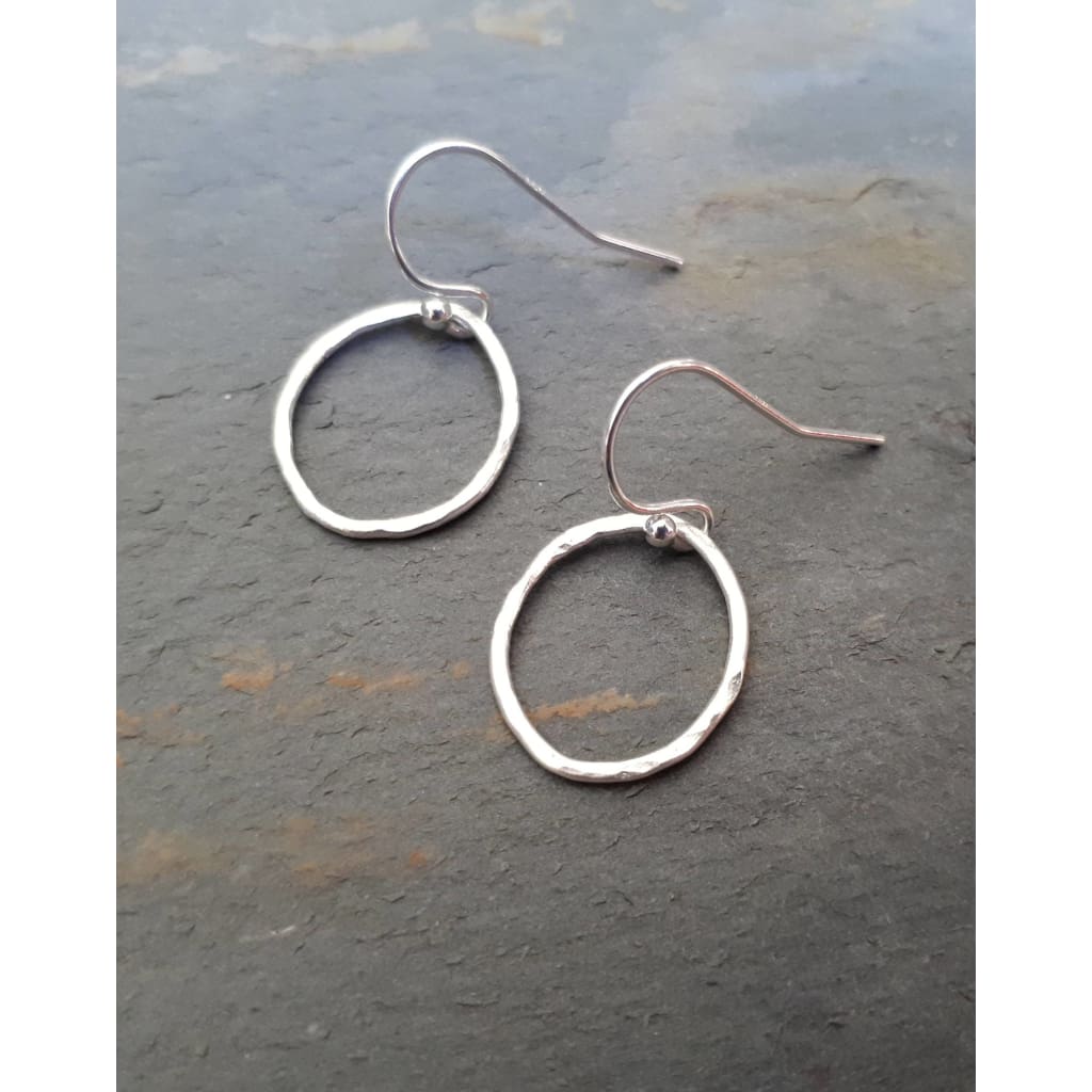 Silver oval hoop earrings